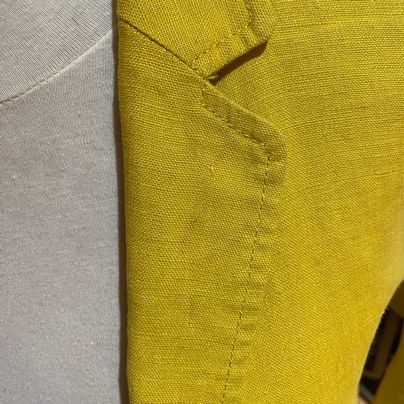 Linen blazer in bright yellow multiple pockets - Picture 11 of 11